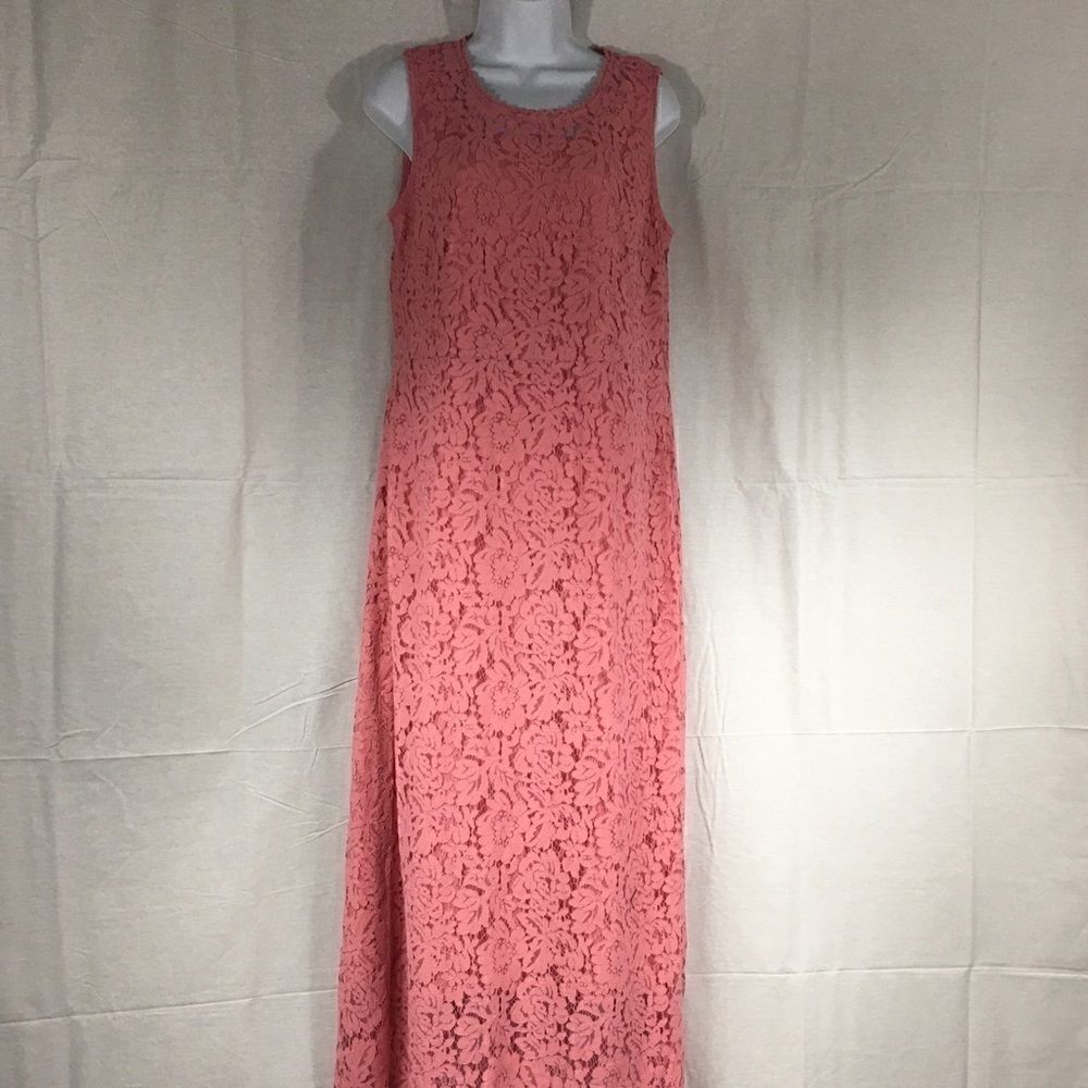 Isaac Mizrahi Live rose Small long dress lace easy